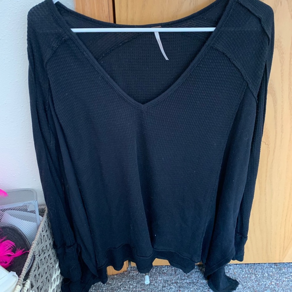 Free people black oversized long sleeve